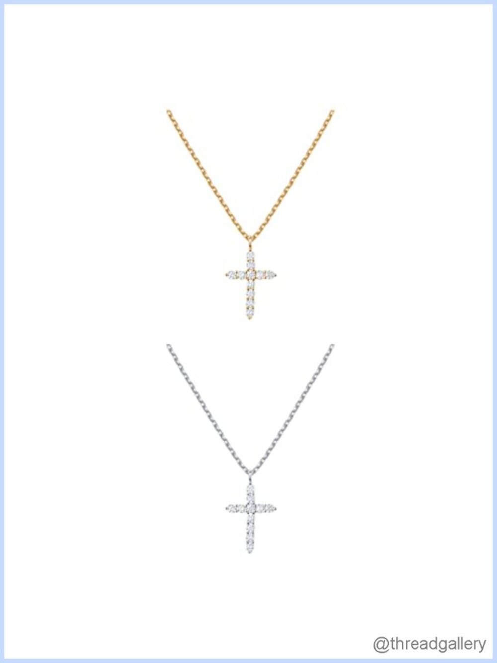 14K Yellow Gold Plated Cross Pendant Necklace with Cubic Zirconia